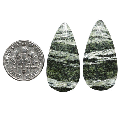 Natural Chrysotile Pair 15.8x30x4 mm Pear Shape Polished Gemstone LS142-07563