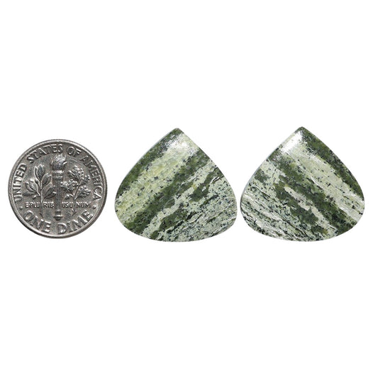 Natural Chrysotile Pair 20.2x22x3.7 mm Heart Shape Polished Gemstone LS142-07565