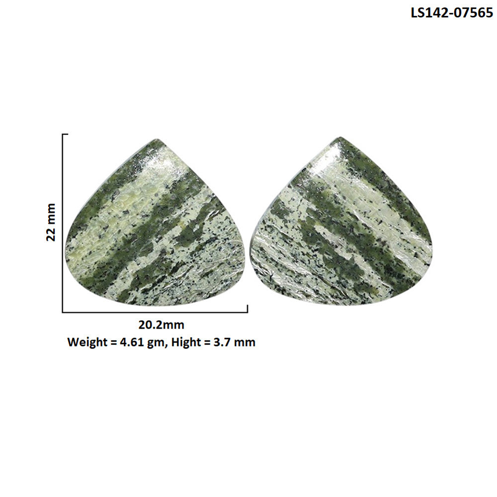 Natural Chrysotile Pair 20.2x22x3.7 mm Heart Shape Polished Gemstone LS142-07565