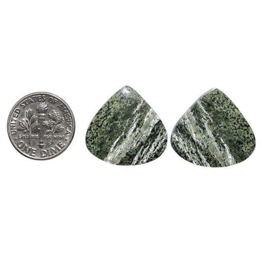 Natural Chrysotile Pair 20.5x21.7x3.8 mm Heart Shape Polished Gemstone LS142-07566