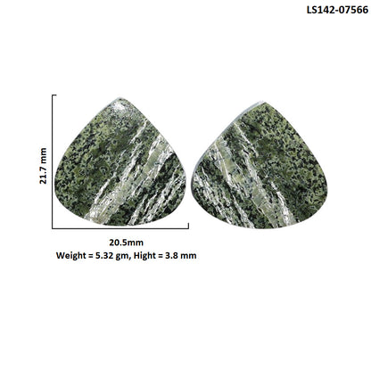 Natural Chrysotile Pair 20.5x21.7x3.8 mm Heart Shape Polished Gemstone LS142-07566