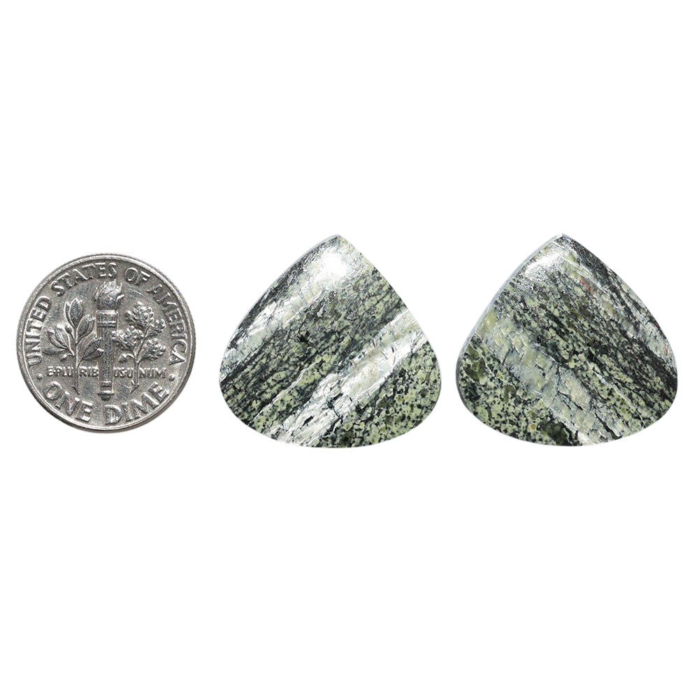 Natural Chrysotile Pair 21x22x3.7 mm Heart Shape Polished Gemstone LS142-07568