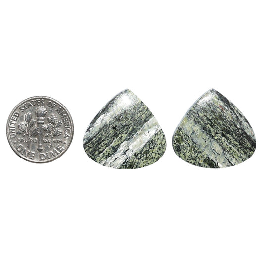 Natural Chrysotile Pair 21x22x3.7 mm Heart Shape Polished Gemstone LS142-07568