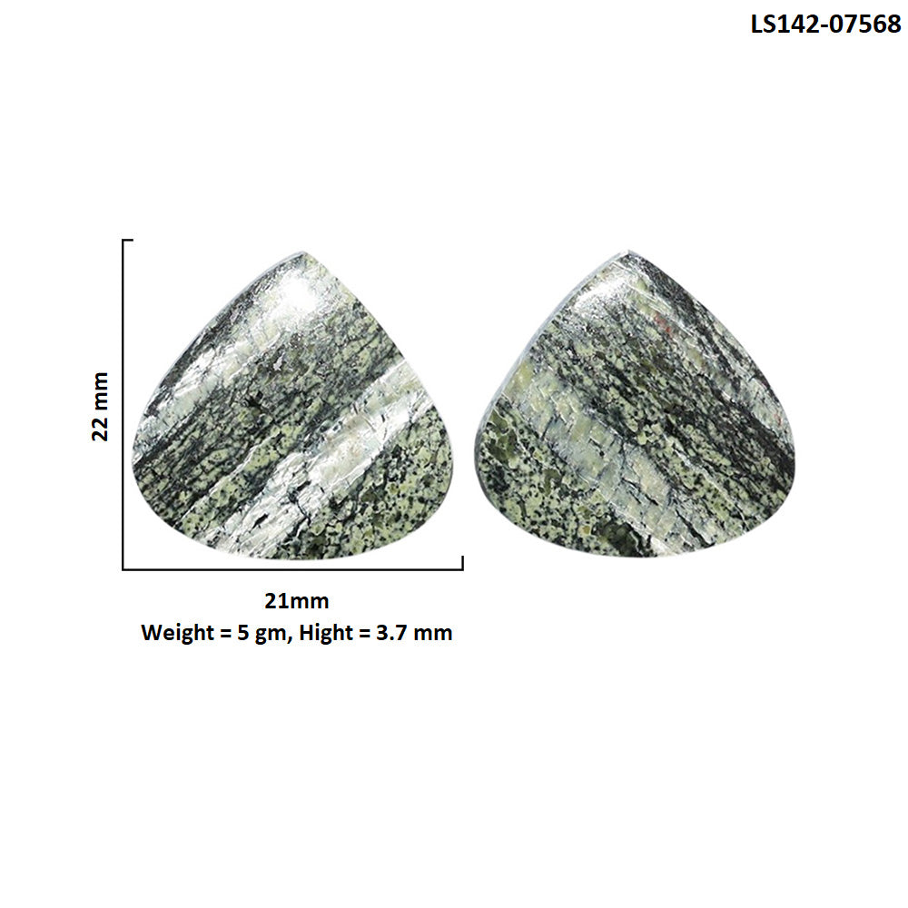 Natural Chrysotile Pair 21x22x3.7 mm Heart Shape Polished Gemstone LS142-07568