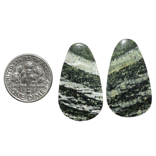 Natural Chrysotile Pair 16.2x28.2x4.3 mm Fancy Shape Polished Gemstone LS142-07569