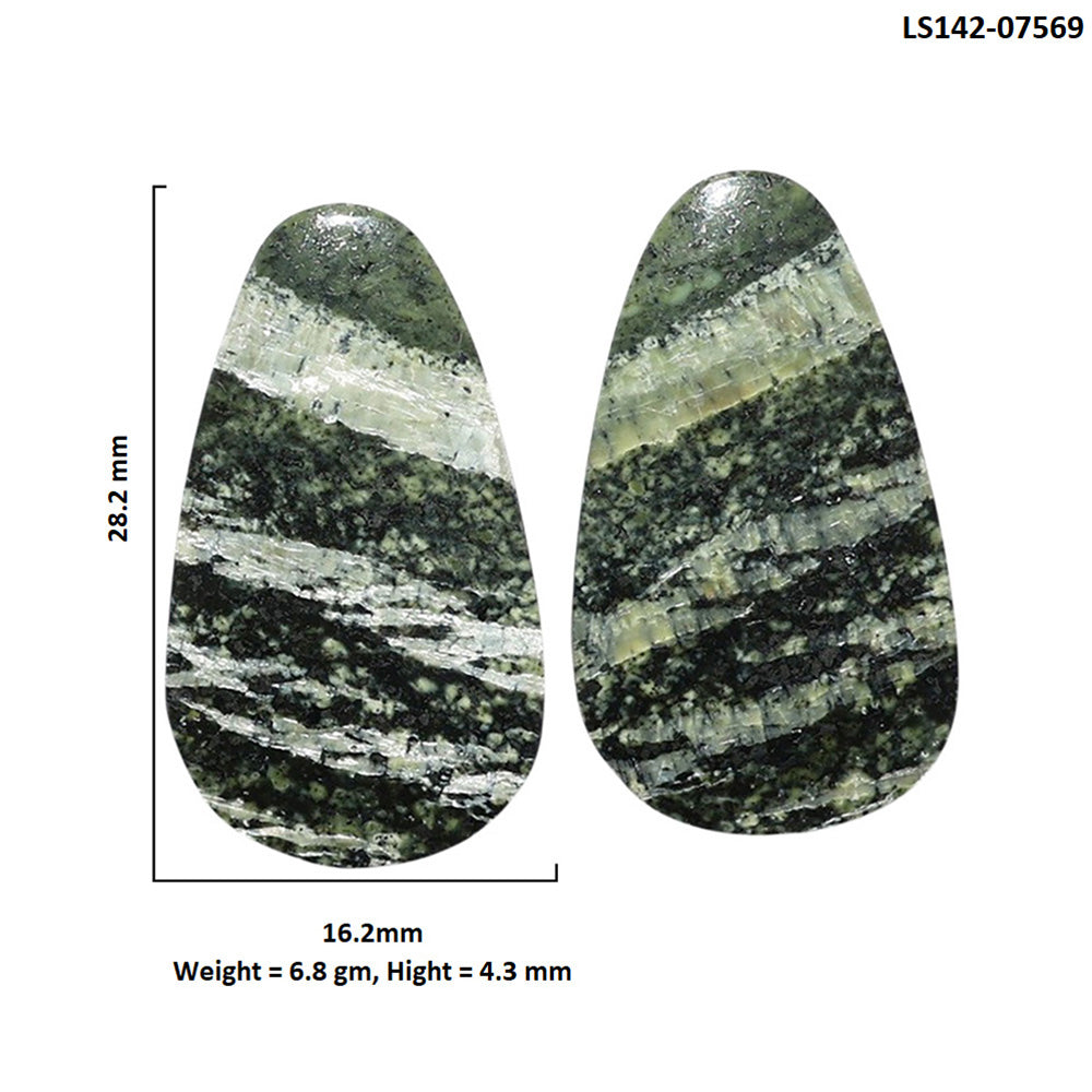Natural Chrysotile Pair 16.2x28.2x4.3 mm Fancy Shape Polished Gemstone LS142-07569