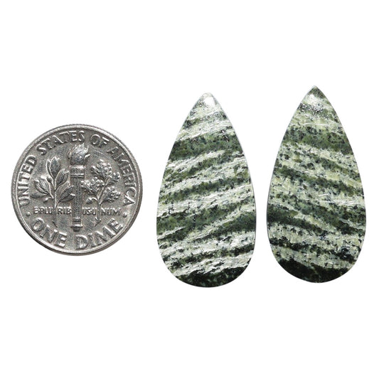 Natural Chrysotile Pair 13.5x26.3x3.5 mm Pear Shape Polished Gemstone LS142-07572