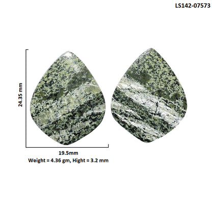 Natural Chrysotile Pair 19.5x24.35x3.2 mm Fancy Shape Polished Gemstone LS142-07573