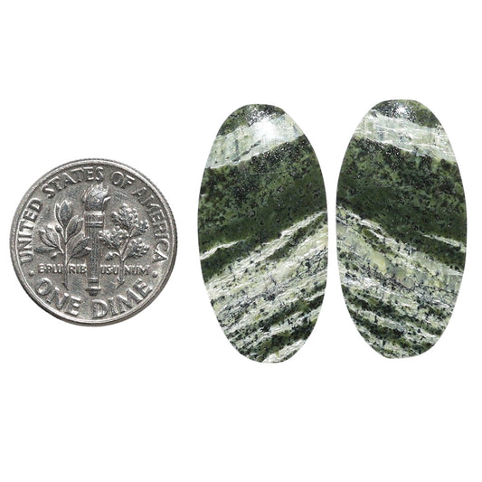 Natural Chrysotile Pair 13.7x27.2x4 mm Oval Shape Polished Gemstone LS142-07574
