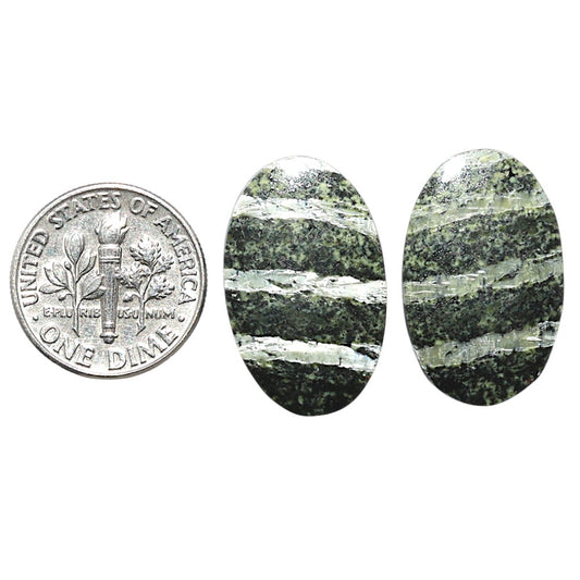 Natural Chrysotile Pair 14.6x23.3x4 mm Oval Shape Polished Gemstone LS142-07575