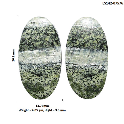 Natural Chrysotile Pair 13.75x26.2x3.3 mm Oval Shape Polished Gemstone LS142-07576