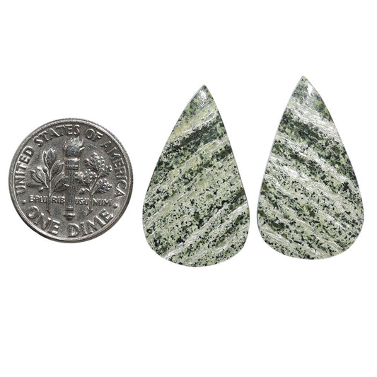 Natural Chrysotile Pair 15.2x26x4 mm Pear Shape Polished Gemstone LS142-07580