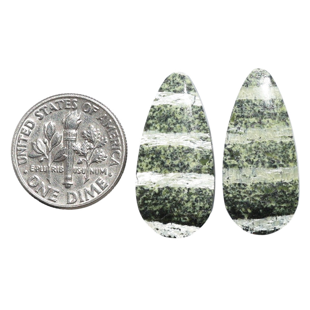 Natural Chrysotile Pair 11.9x25.3x3.5 mm Pear Shape Polished Gemstone LS142-07581