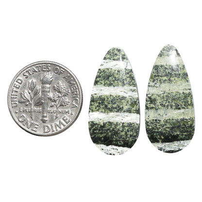 Natural Chrysotile Pair 11.9x25.3x3.5 mm Pear Shape Polished Gemstone LS142-07581