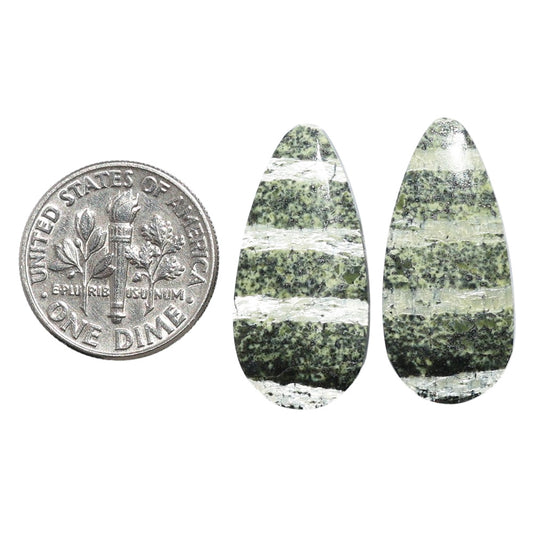 Natural Chrysotile Pair 11.9x25.3x3.5 mm Pear Shape Polished Gemstone LS142-07581