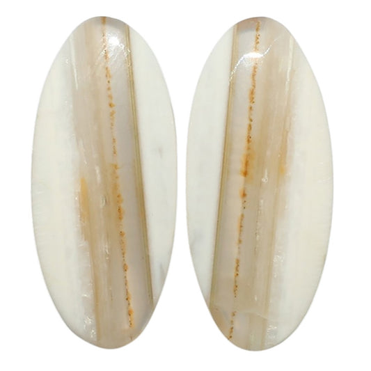 Banded Onyx Pair 13.3x30.1x4.5 mm Oval Shape Polished Gemstone LS143-07655