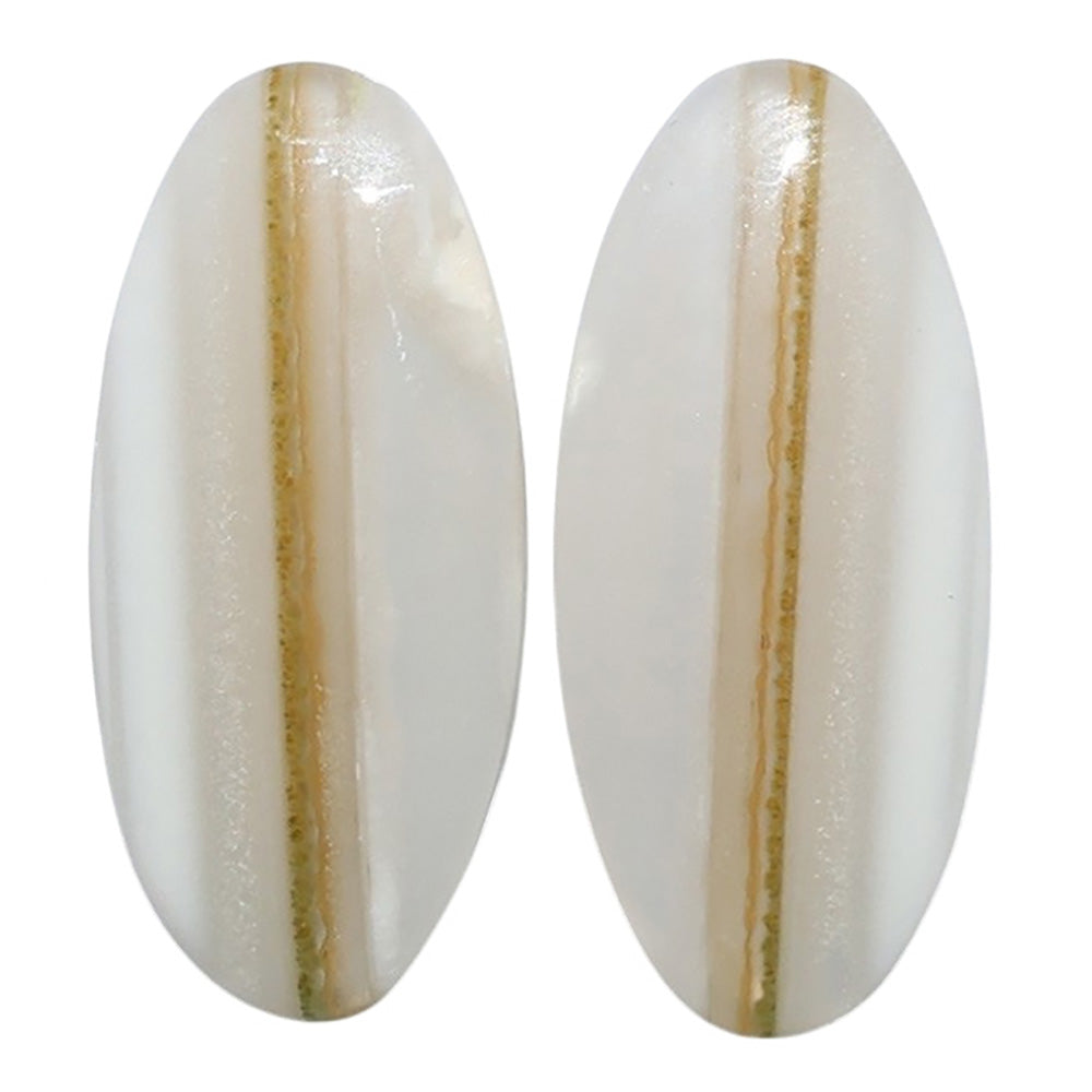 Banded Onyx Pair 12.5x27.5x4 mm Oval Shape Polished Gemstone LS143-07658