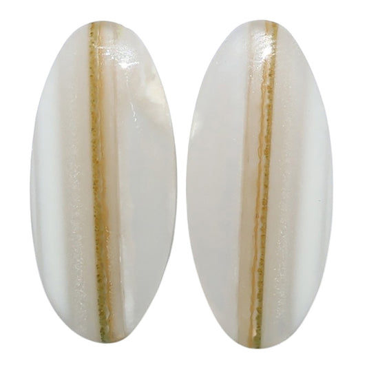 Banded Onyx Pair 12.5x27.5x4 mm Oval Shape Polished Gemstone LS143-07658