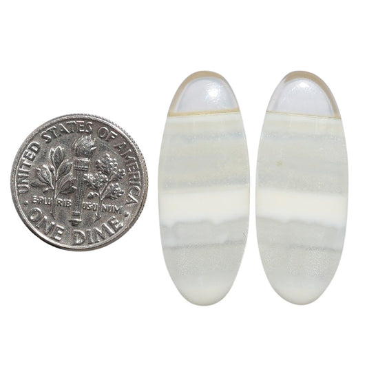 Banded Onyx Pair 11.8x30x4 mm Pear Shape Polished Gemstone LS143-07659