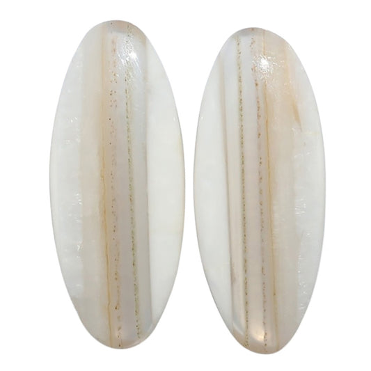 Banded Onyx Pair 12.5x30.25x4.4 mm Oval Shape Polished Gemstone LS143-07660