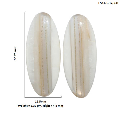 Banded Onyx Pair 12.5x30.25x4.4 mm Oval Shape Polished Gemstone LS143-07660