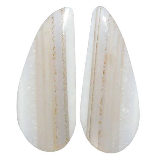 Banded Onyx Pair 11.3x27.6x4 mm Fancy Shape Polished Gemstone LS143-07661