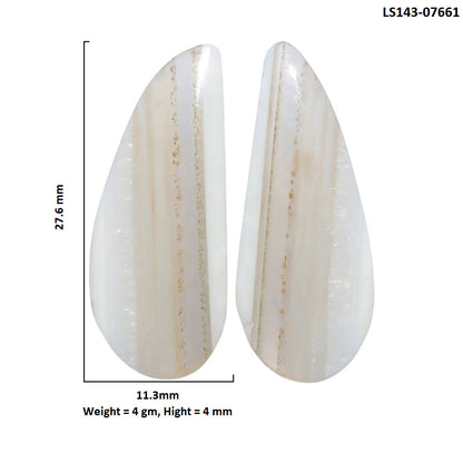 Banded Onyx Pair 11.3x27.6x4 mm Fancy Shape Polished Gemstone LS143-07661