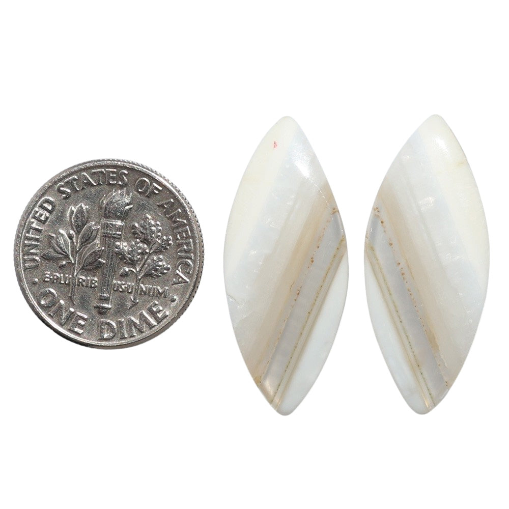 Banded Onyx Pair 11.6x27.85x3.8 mm Marquise Shape Polished Gemstone LS143-07662