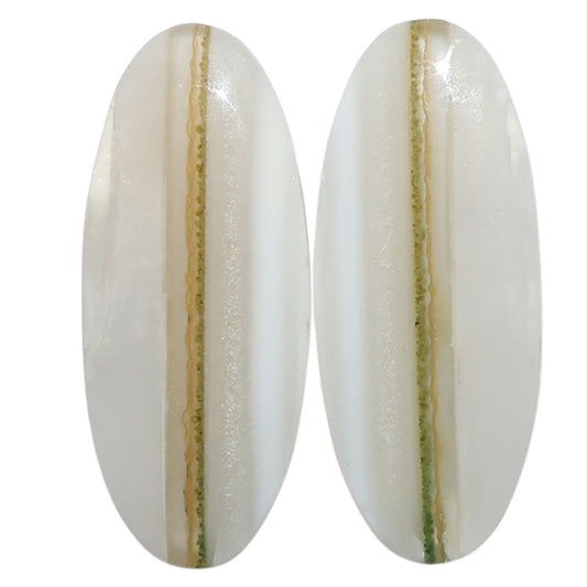 Banded Onyx Pair 12.5x30x4.3 mm Oval Shape Polished Gemstone LS143-07663