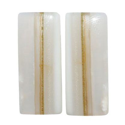 Banded Onyx Pair 11.5x27.6x4.3 mm Baguette Shape Polished Gemstone LS143-07664