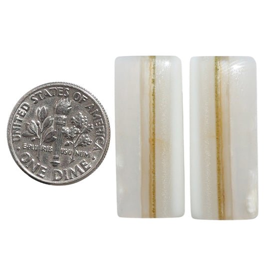 Banded Onyx Pair 11.5x27.6x4.3 mm Baguette Shape Polished Gemstone LS143-07664