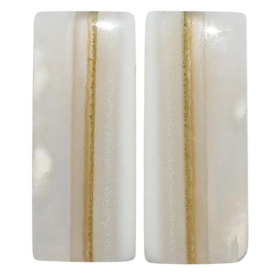 Banded Onyx Pair 11.1x27.1x4.3 mm Baguette Shape Polished Gemstone LS143-07666