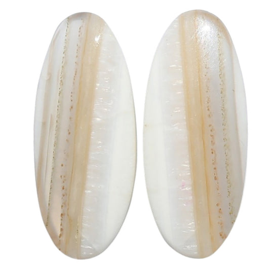Banded Onyx Pair 12.1x28.9x4.4 mm Oval Shape Polished Gemstone LS143-07667