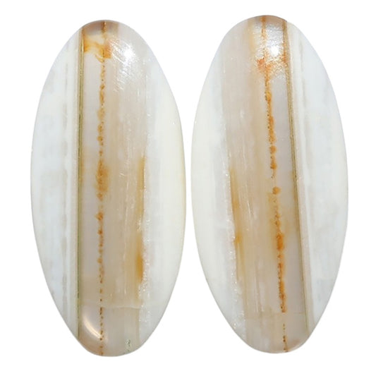 Banded Onyx Pair 13x28x4.5 mm Oval Shape Polished Gemstone LS143-07668