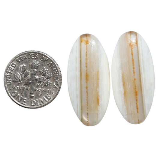 Banded Onyx Pair 13x28x4.5 mm Oval Shape Polished Gemstone LS143-07668