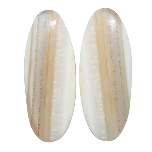 Banded Onyx Pair 11.9x30.5x4.3 mm Oval Shape Polished Gemstone LS143-07670