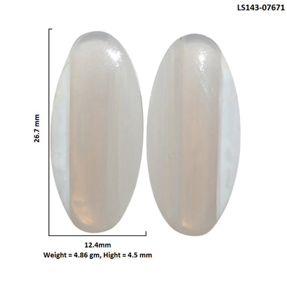 Banded Onyx Pair 12.4x26.7x4.5 mm Oval Shape Polished Gemstone LS143-07671