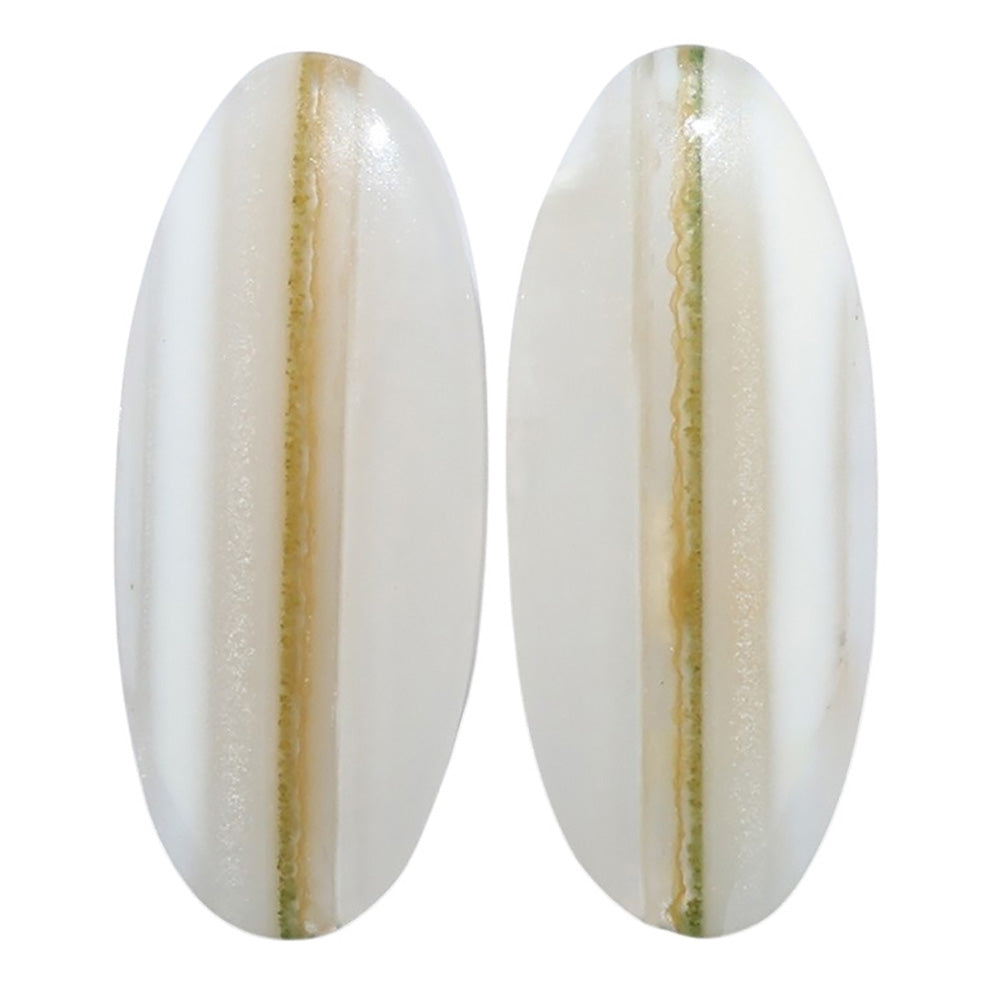 Banded Onyx Pair 13x31.2x4 mm Oval Shape Polished Gemstone LS143-07672