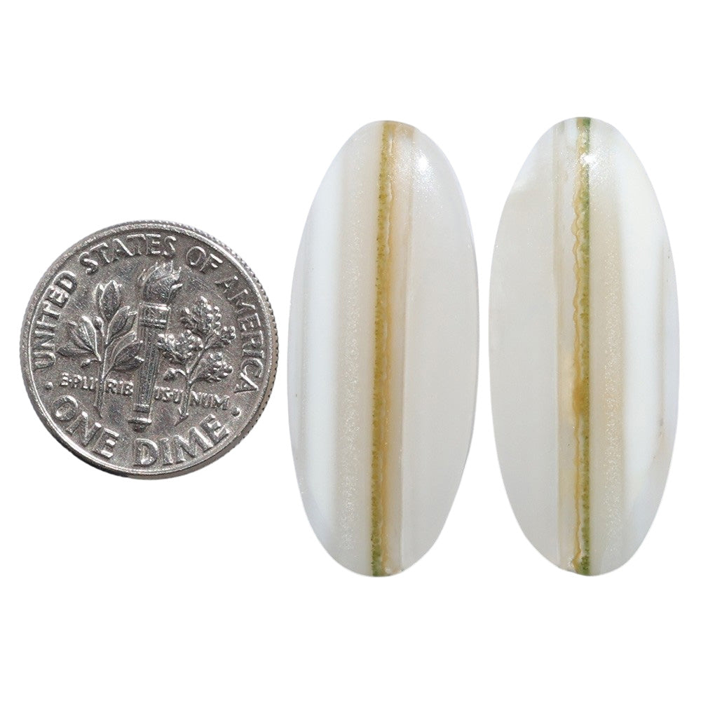 Banded Onyx Pair 13x31.2x4 mm Oval Shape Polished Gemstone LS143-07672