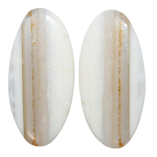 Banded Onyx Pair 14.1x29.5x4.3 mm Oval Shape Polished Gemstone LS143-07673