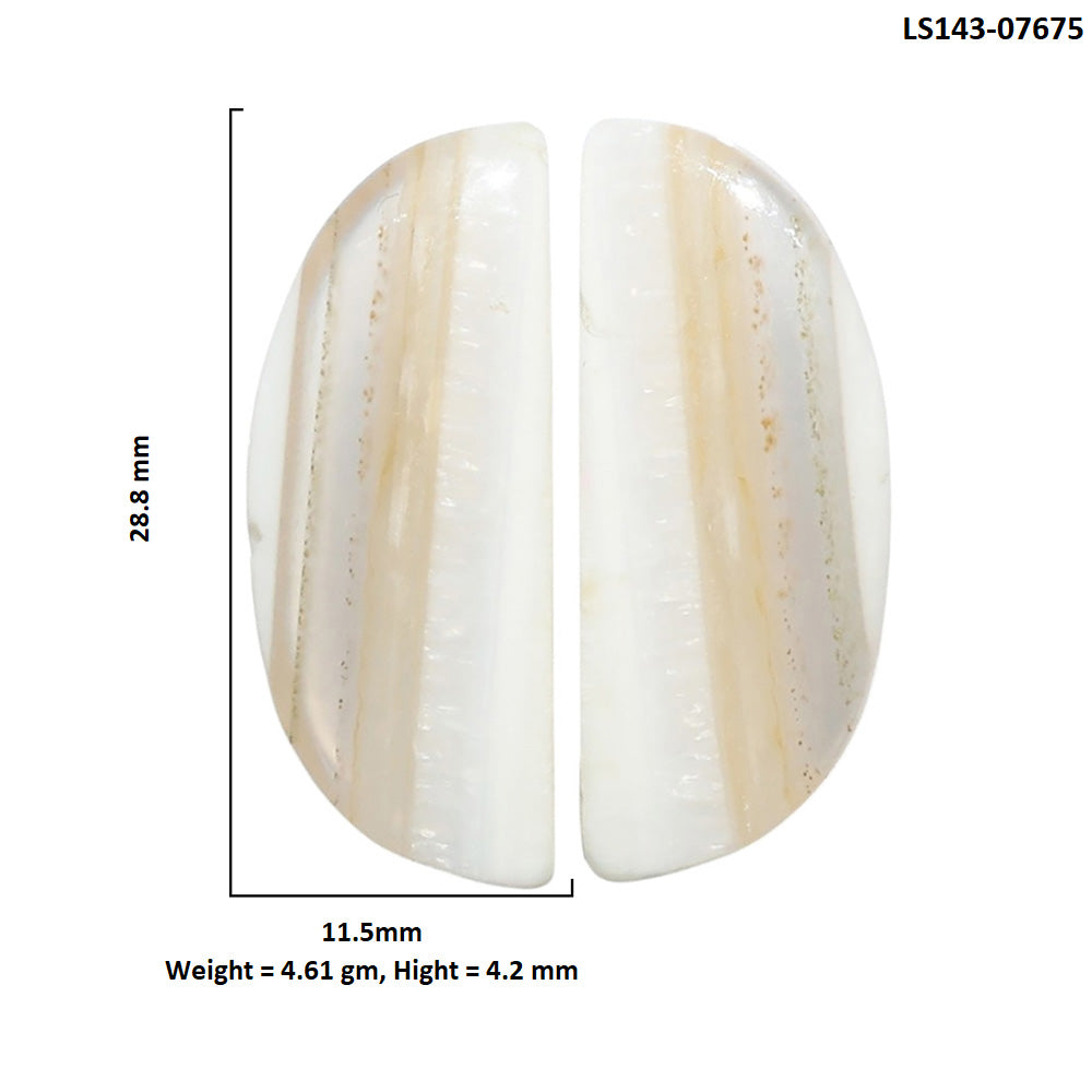 Banded Onyx Pair 11.5x28.8x4.2 mm Fancy Shape Polished Gemstone LS143-07675