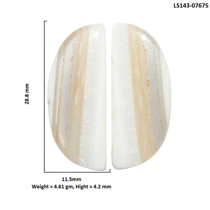 Banded Onyx Pair 11.5x28.8x4.2 mm Fancy Shape Polished Gemstone LS143-07675