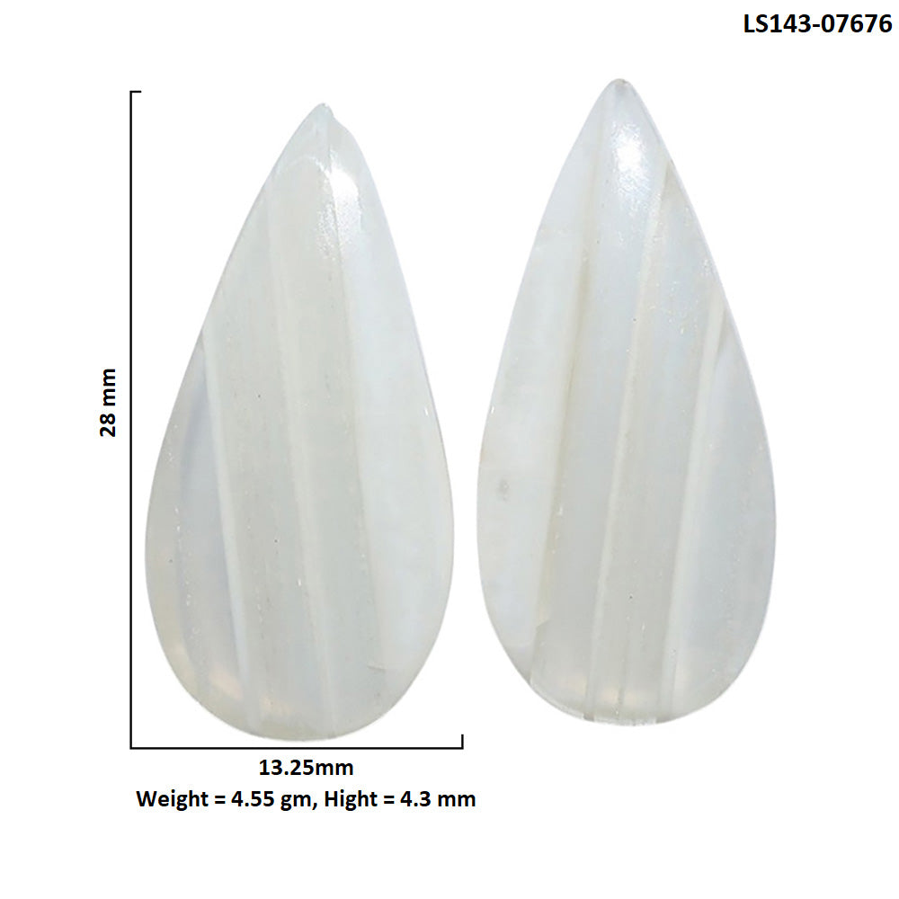 Banded Onyx Pair 13.25x28x4.3 mm Pear Shape Polished Gemstone LS143-07676