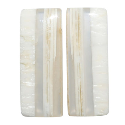 Banded Onyx Pair 10.7x27.75x4.5 mm Baguette Shape Polished Gemstone LS143-07677