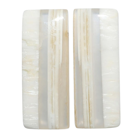 Banded Onyx Pair 10.7x27.75x4.5 mm Baguette Shape Polished Gemstone LS143-07677