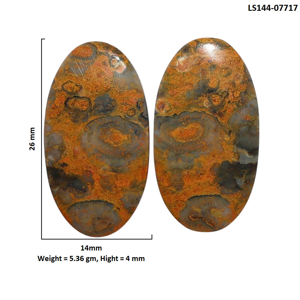 Eclipse Pair 14x26x4 mm Oval Shape Polished Gemstone LS144-07717