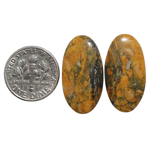 Eclipse Pair 13.2x25x4 mm Oval Shape Polished Gemstone LS144-07719