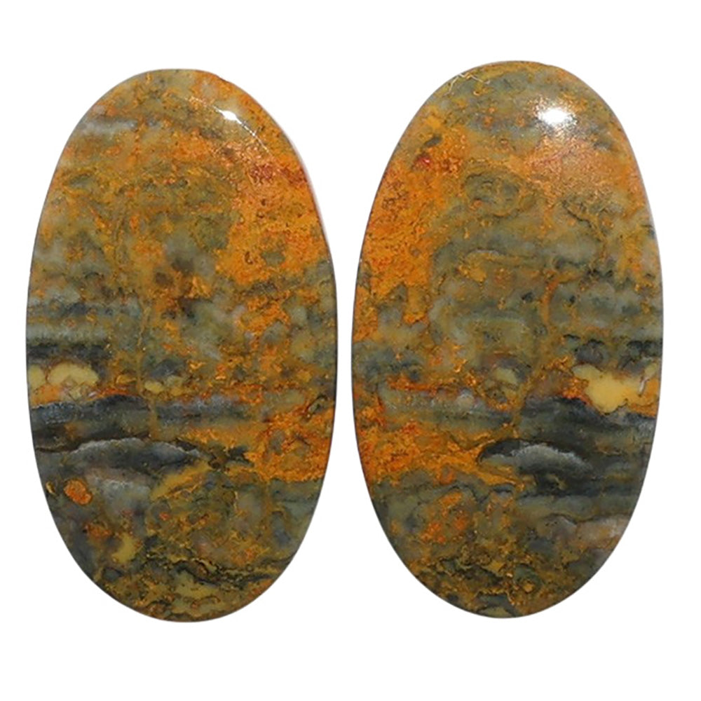 Eclipse Pair 13.2x23.6x3.5 mm Oval Shape Polished Gemstone LS144-07722