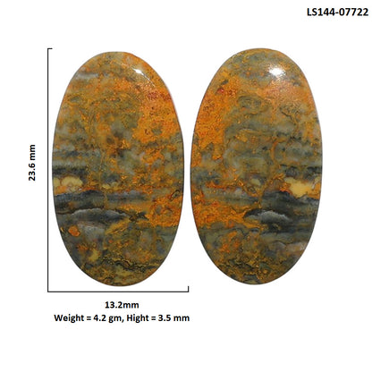 Eclipse Pair 13.2x23.6x3.5 mm Oval Shape Polished Gemstone LS144-07722