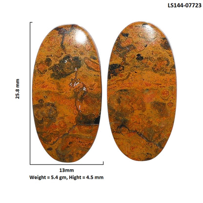 Eclipse Pair 13x25.8x4.5 mm Oval Shape Polished Gemstone LS144-07723